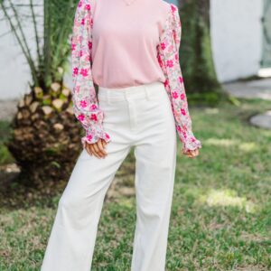 Alternative view of All In Time Pink Floral Sweater