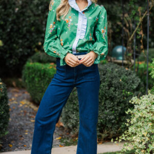 Alternative view of So True Green Floral Ruffle Blouse
