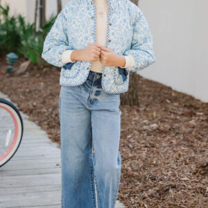Alternative view of Just So You Blue Toile Quilted Jacket