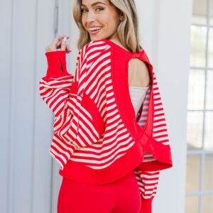 Alternative view of Everyday Made Simple Red Striped Top